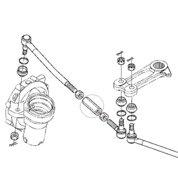 Tie Rod End Connector, 5-15-249-06, 32570-44720, Kubota L3408, L3608, L4018