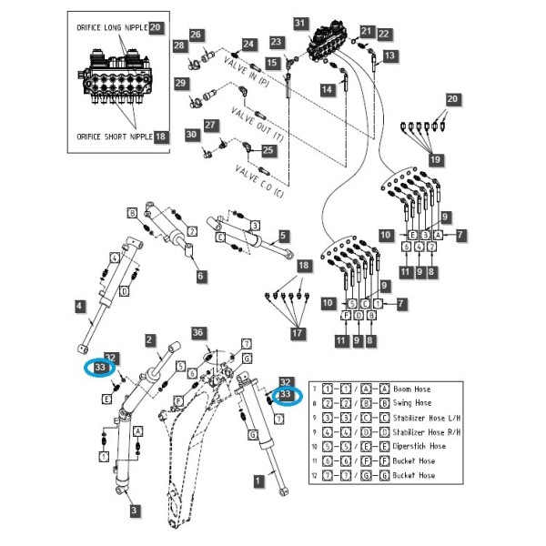 Nypel przewodów hydraulicznych, TSBH / LS Tractor / 40358852