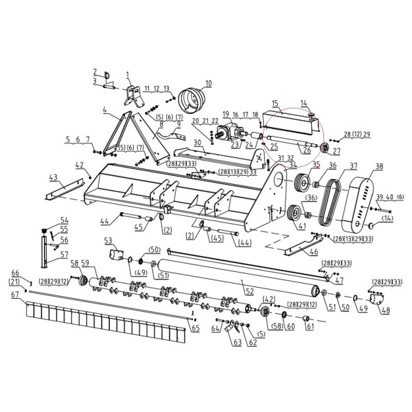 Antriebswelle, 30 mm, 430 mm, EF125, EF135, EF145, 4FARMER, EF.145.05