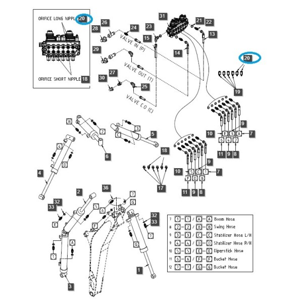 Hydrauliknippel - lang / LS Traktor / 40358847