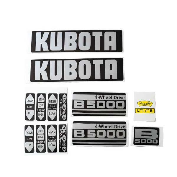Kubota B5000 stickers, Sticker set, Sticker set