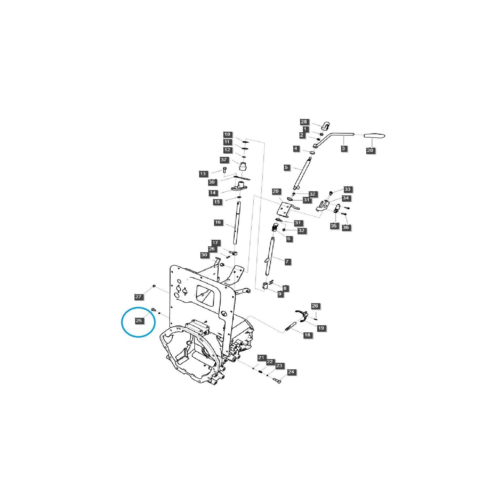 Śruba (szyny) obudowy skrzyni biegów / TRG291 / LS Tractor / 40009498 / A1291145