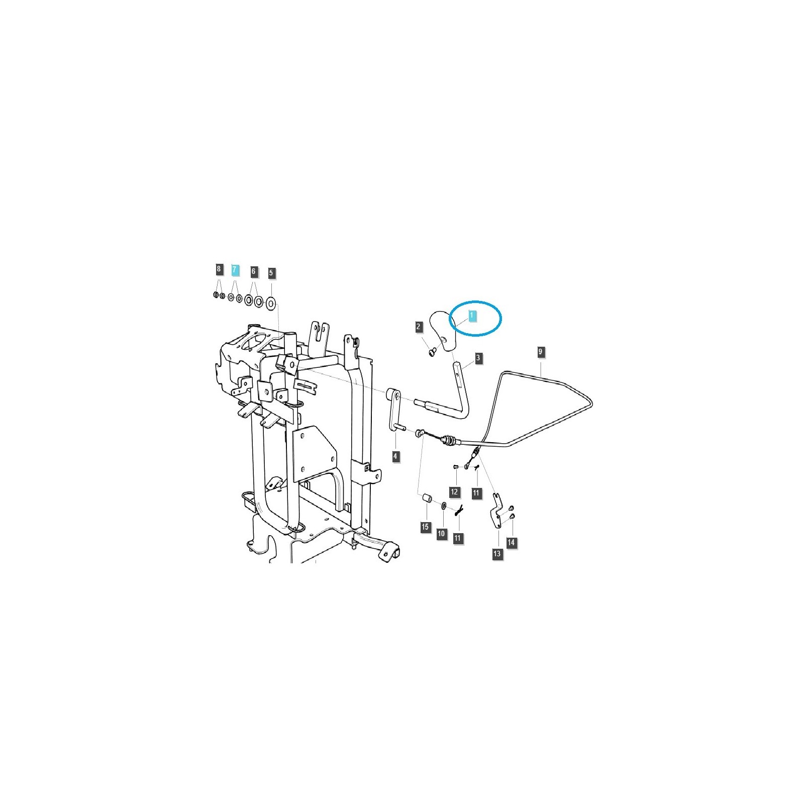 Ruční páka plynu / TRG970 / LS Traktor 40558873