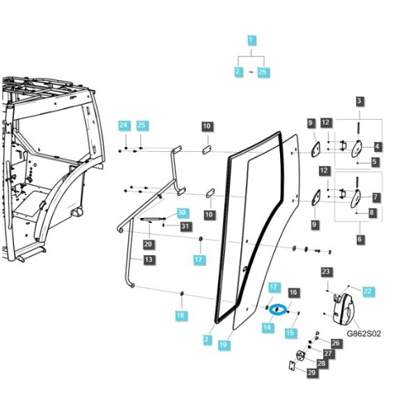 Podkładka do szyby / LS XU6168, MT5.73, MT3.40, MT3.60, MT7.101/ TRG862 / n.º 40566495