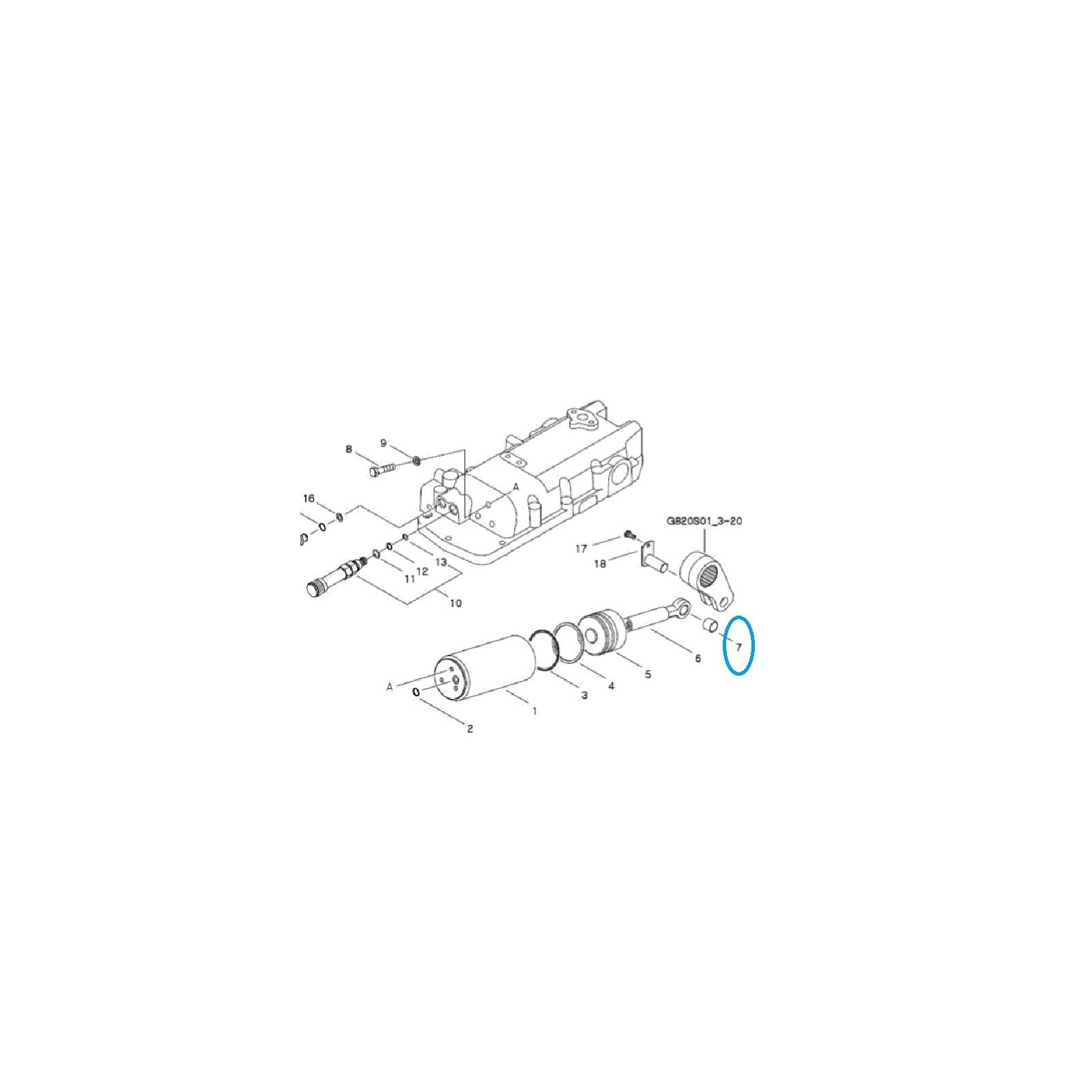 Gleitbuchse 25 x 22 x 20 mm / LS Traktor / 40010006