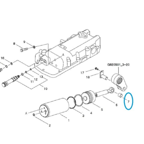 Casquillo deslizante 25 x 22 x 20 mm / Tractor LS / 40010006