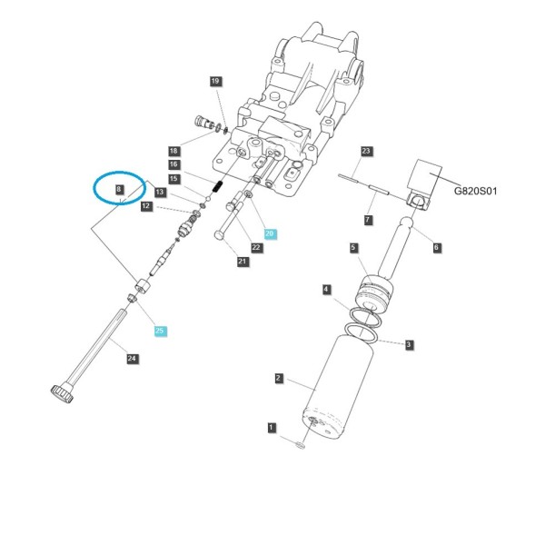 Hydraulický ventil G826 / Traktor LS / 40008146