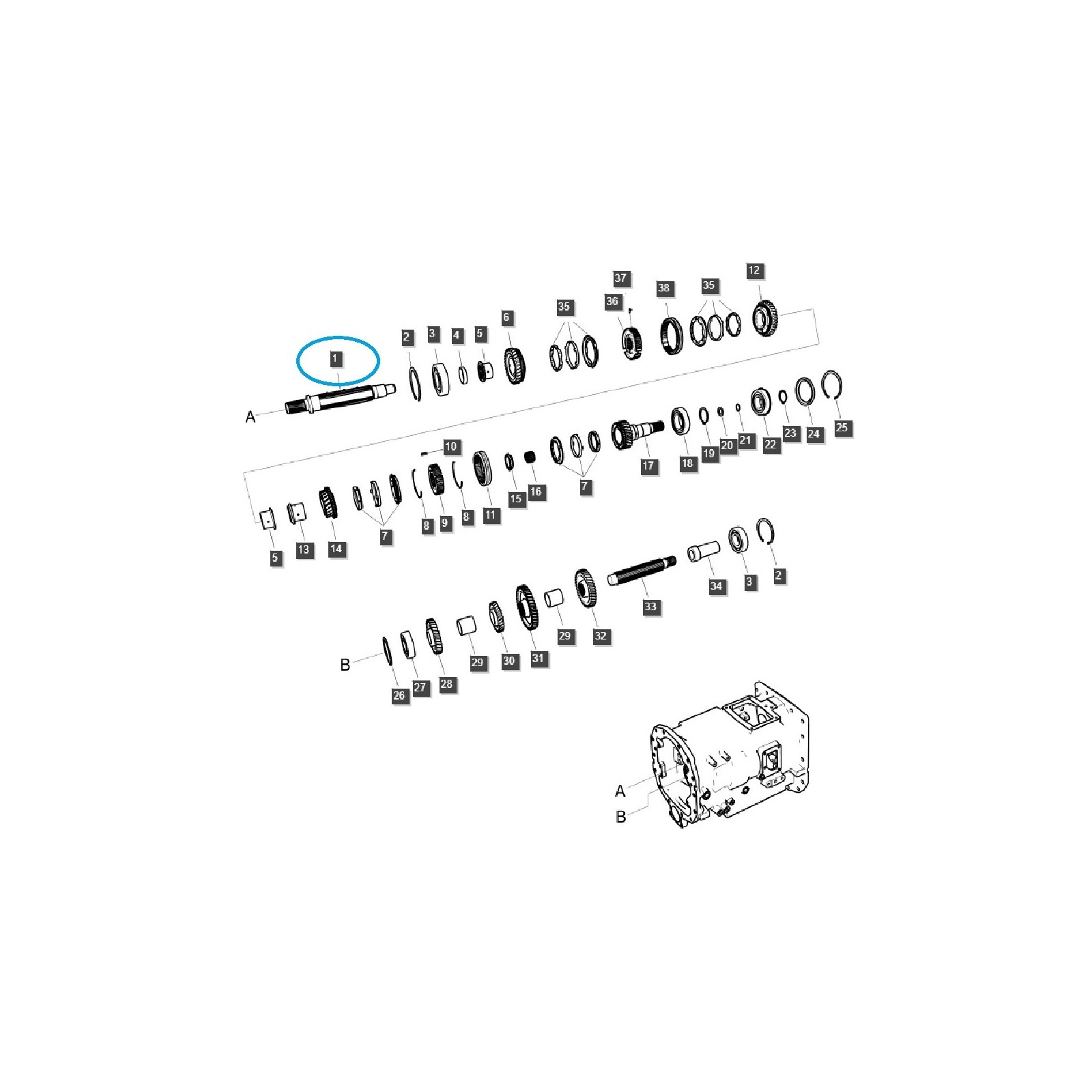 Wałek skrzyni biegów / TRG281 / LS Tractor / 40225542 | Traktor.com.pl