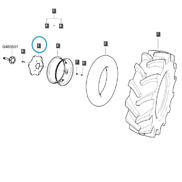 Disco de llanta MT340, MT357 / TRG490 / Tractor LS / 40412161