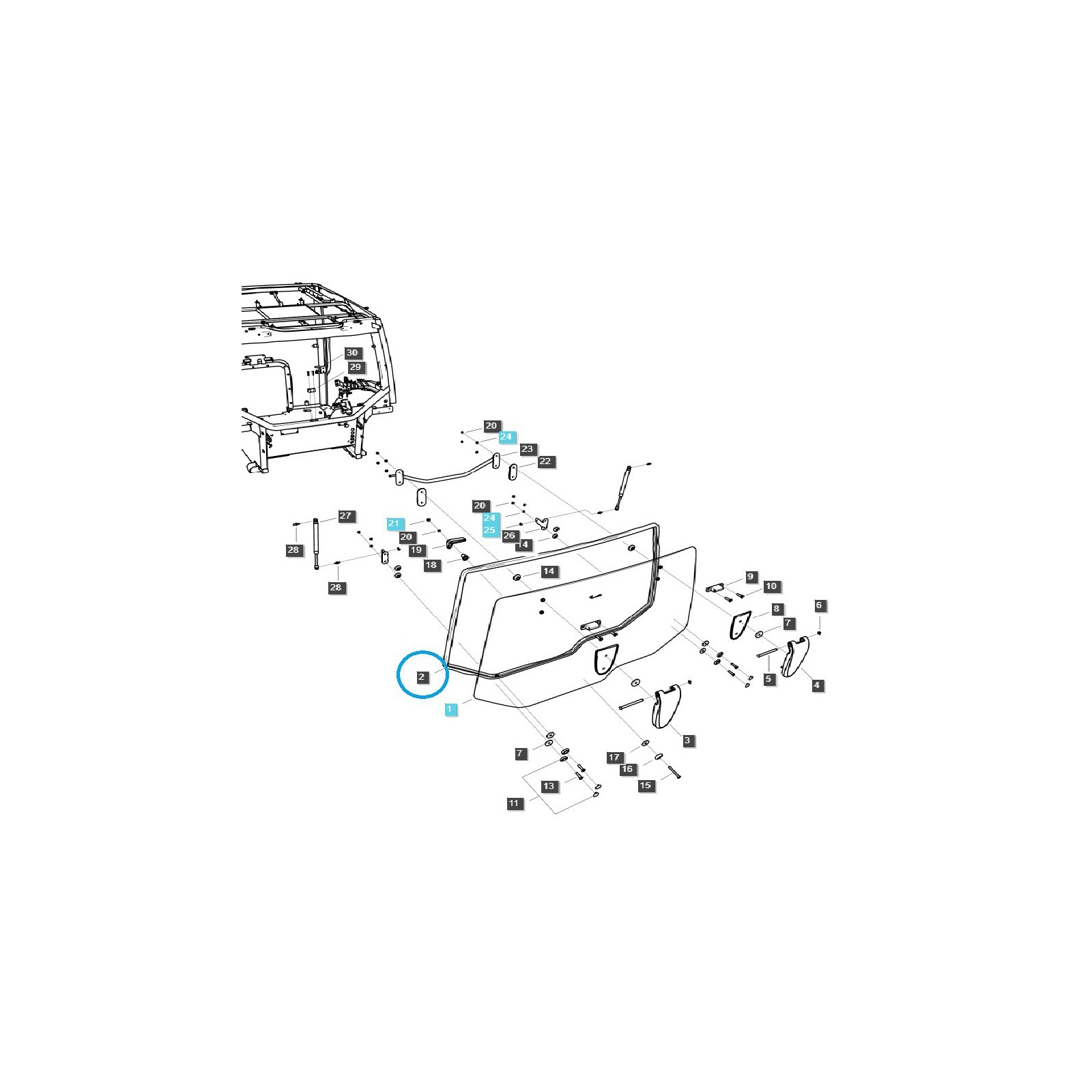 Těsnění zadního okna kabiny / TRG863 / Traktor LS / 40312452