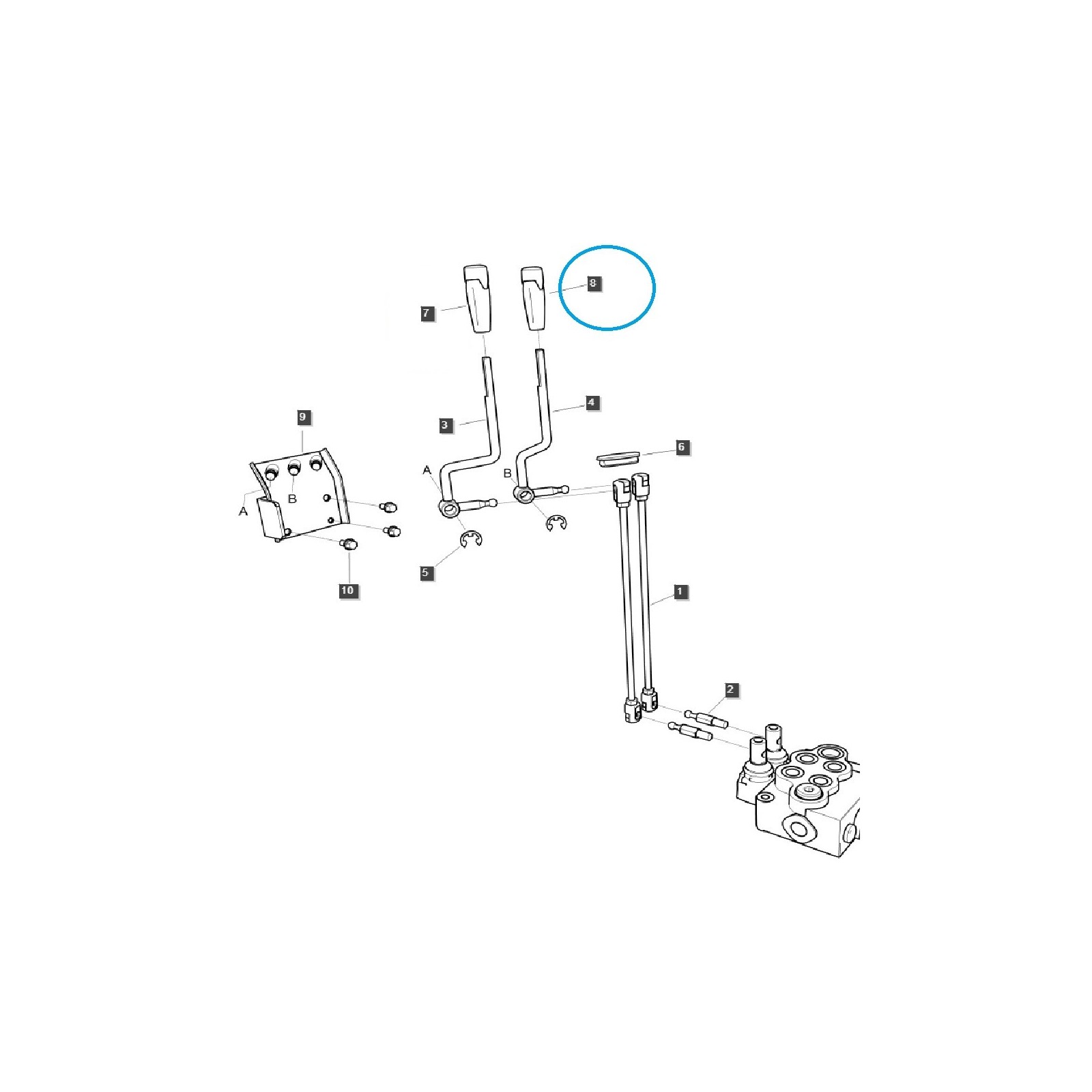 Knoflík zvedací páky / TRG825 / Traktor LS / 40553317