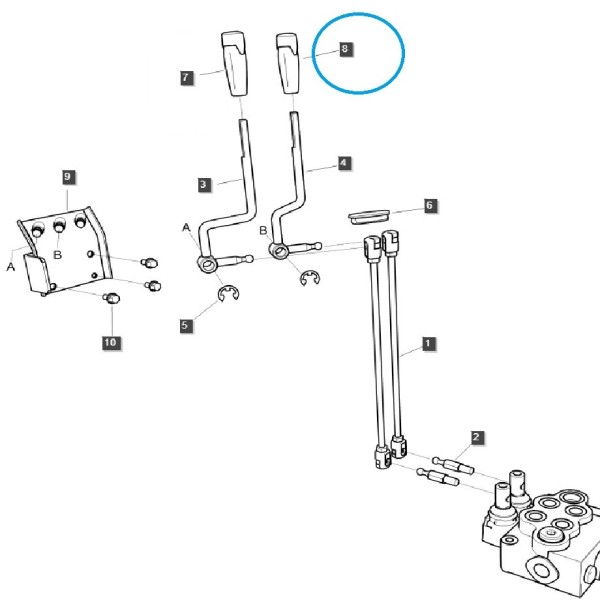Lift Lever Knob / TRG825 / LS Tractor / 40553317