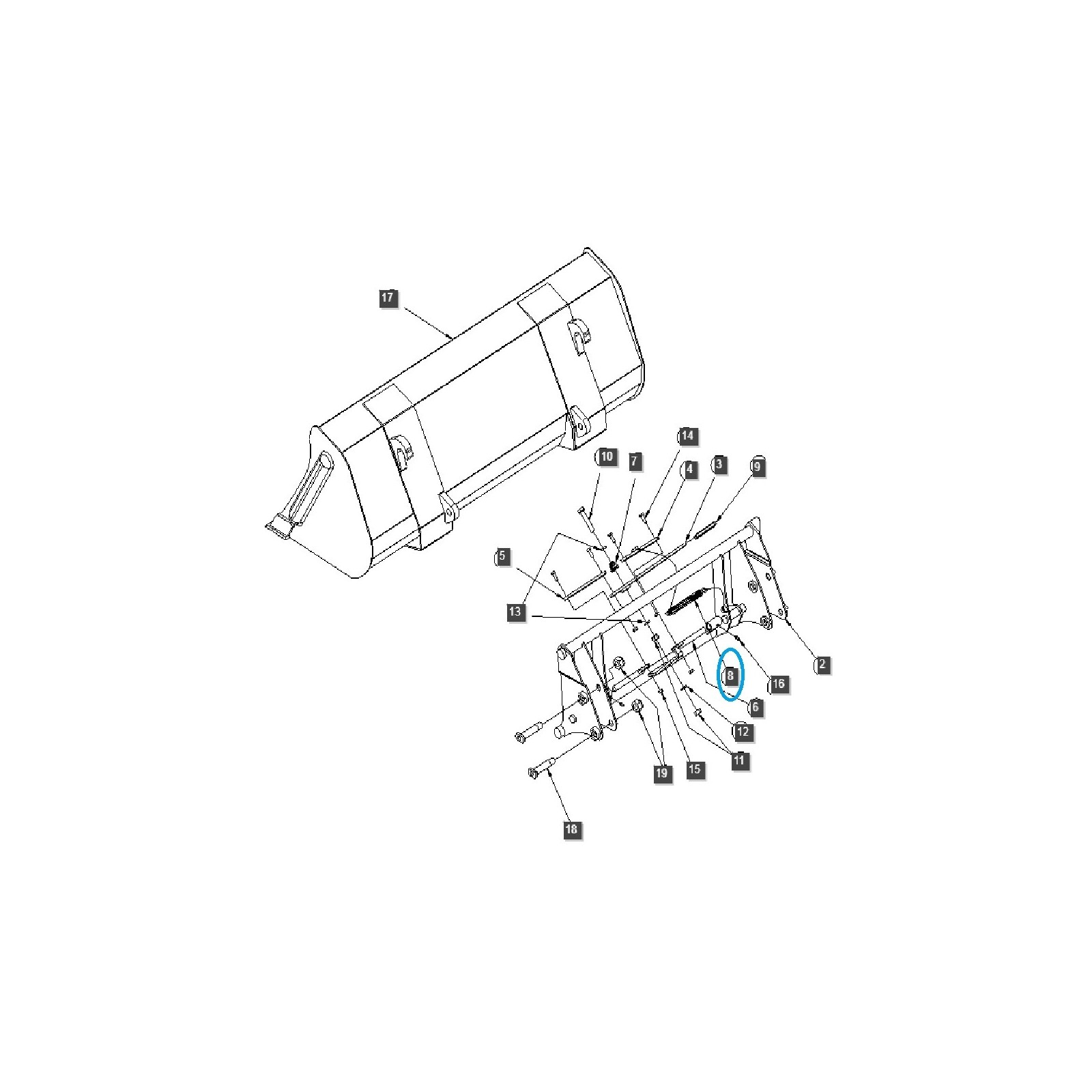 Housse en caoutchouc pour chargeur TSL-BN01-0904-TS / Tracteur Ls / 40228759