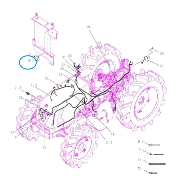 Spínač relé predohrevu žhaviacej sviečky Q1800011/ TRG750 / LS Tractor / 40007069