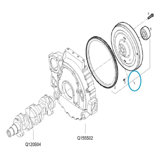 Volant moteur 504272760 FPT / Tracteur LS / 40224572