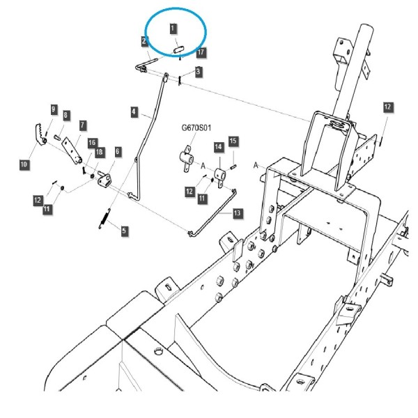 Parking Lever Knob / TRG970 / LS Tractor / 40569680