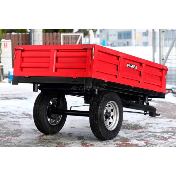Single-axle agricultural trailer 1.5T with brake and tipper 4FARMER