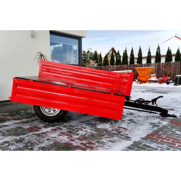Single-axle agricultural trailer 1.5T with brake and tipper 4FARMER