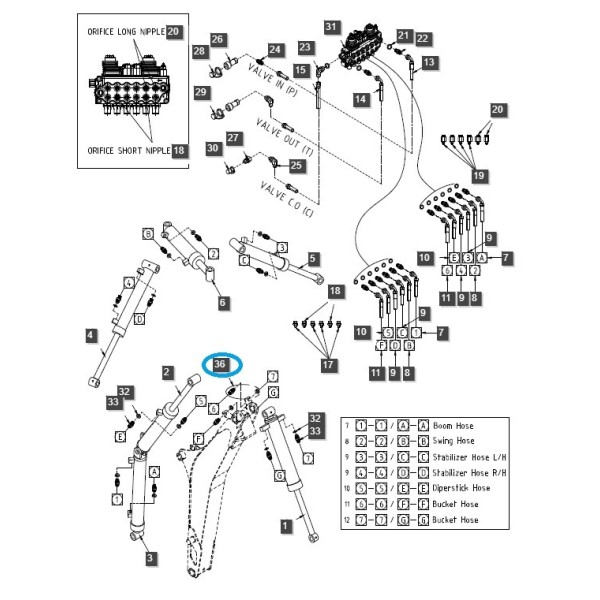 Korek przewodu hydraulicznego, TSBH / LS Tractor / 40358853