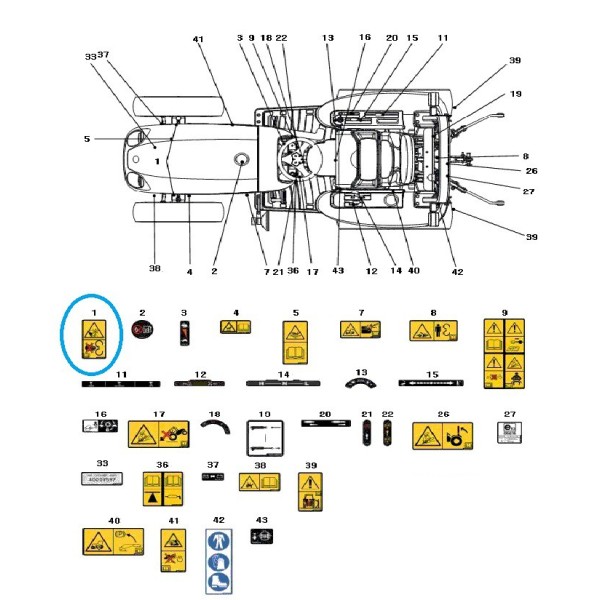 copy of Differential-Warnaufkleber TRG980 / LS Traktor / 40008815