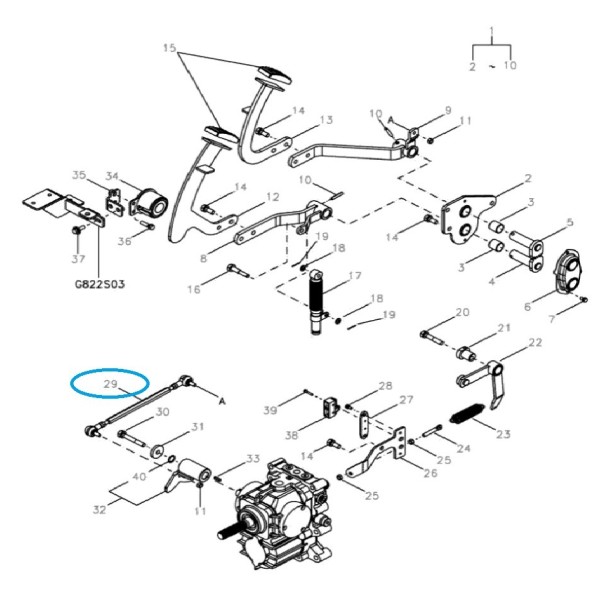 Drążek zmiany przełożenia (HST) z końcówkami A1292274 / G292 / LS Tractor / 40013043 | Traktor.com.pl