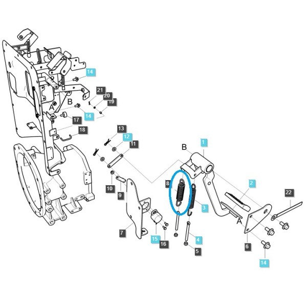 copy of Kupplungspedalfeder TRG260 / XP7.101 / LS Traktor / 40205603