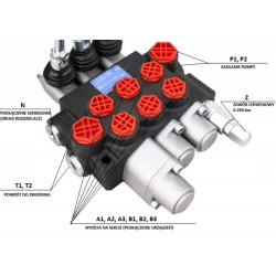 Hydraulický rozdělovač 40L 3-sekční s 1 plovoucí sekcí + aretací P40-3-C1ST1D1*2C1ST6D5