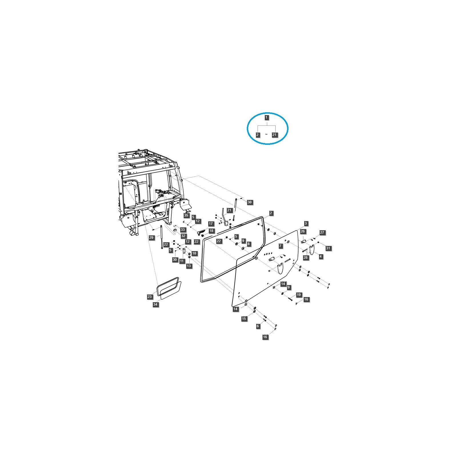 copy of Zadní okno kabiny / TRG863 / Traktor LS MT3 / č. 40255027