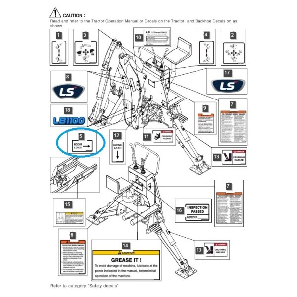 Warning sticker TSBH / LS Tractor / 40358875