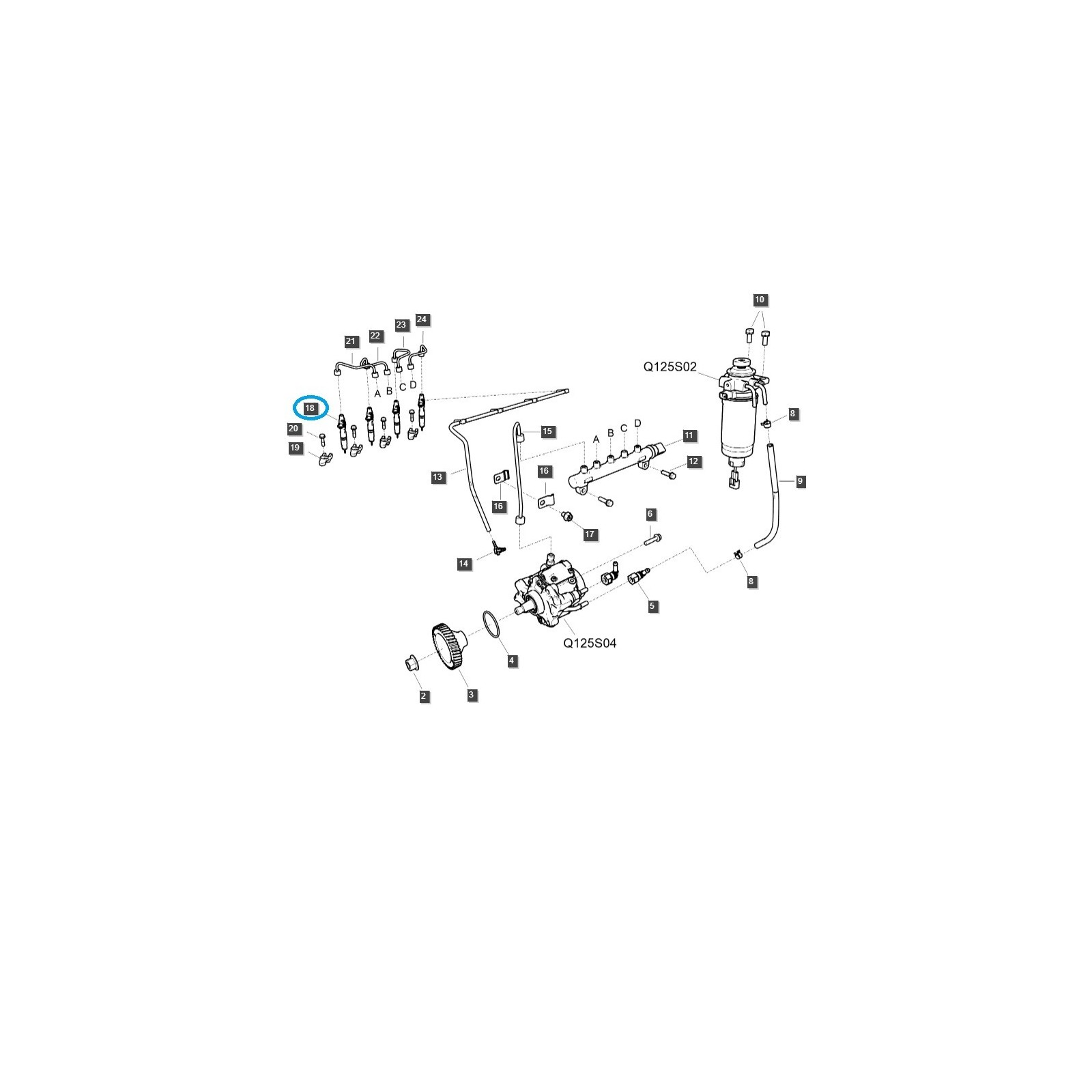 copy of Injector / 120 bar / EGQ125 / LS Tractor / No. 40007662