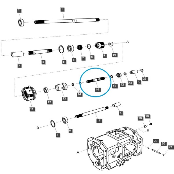 Wałek WOM/PTO sprzęgła A1287334 / TRG287 / LS Tractor / 40009348