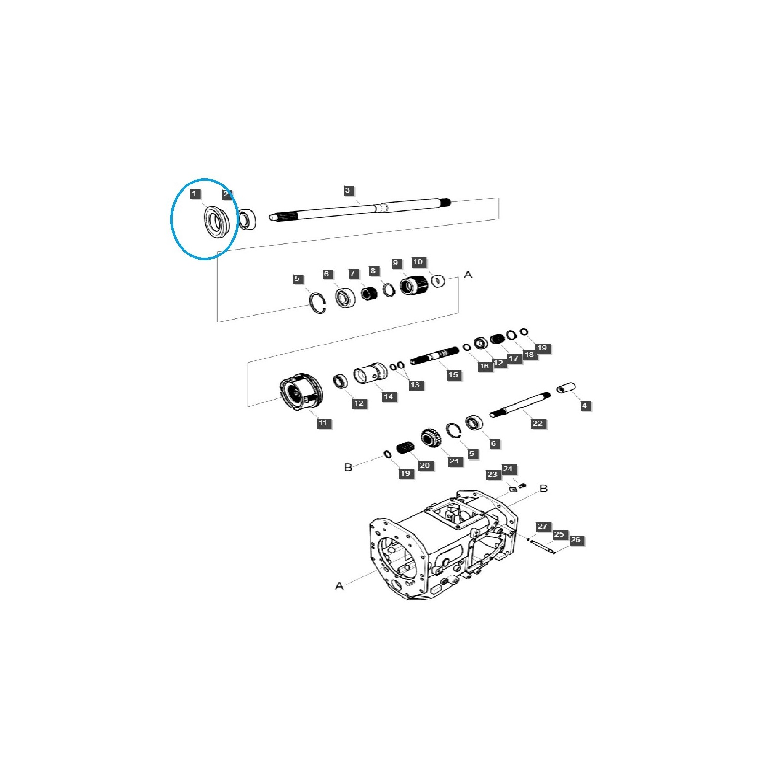 copy of Zapfwelle/Zapfwellenkupplungsnabe A1287333 / TRG287 / LS Traktor / 40010105