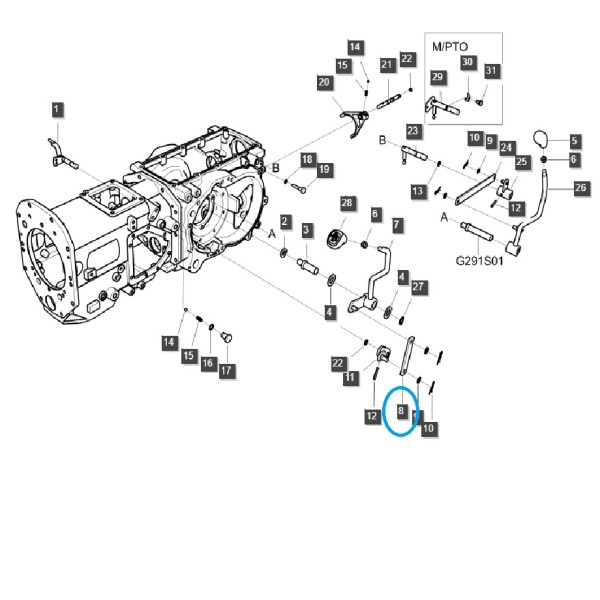 Táhlo řadicí páky A1292094 / TRG292 / LS Tractor / 40012520