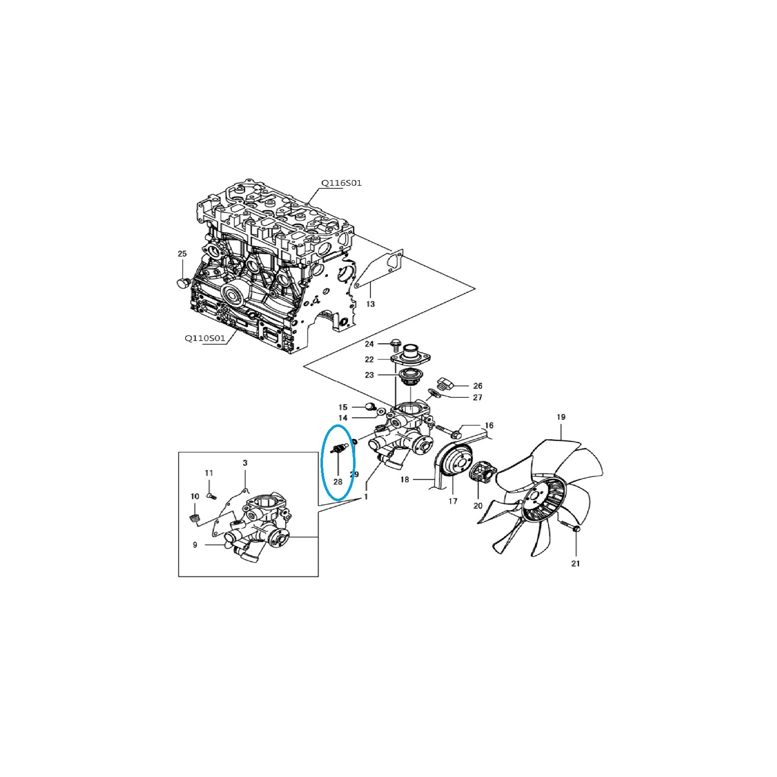 Wassertemperatursensor / LS i28 / LS R28i / Nr. 40052872 | Traktor.com.pl