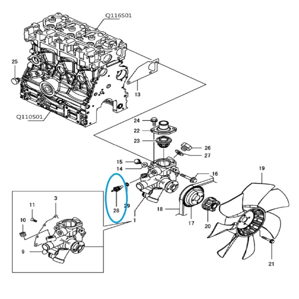 Sensor de temperatura del agua / LS i28 / LS R28i / n.º 40052872 | Traktor.com.pl
