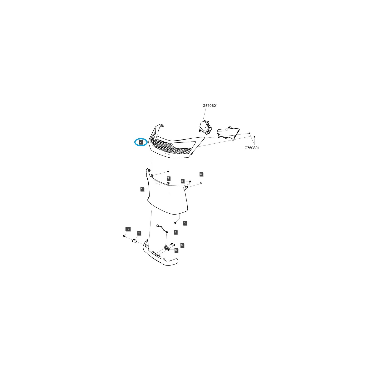 Atrapa, kratka grilla MT3X TRG830 / LS Tractor / 40460394