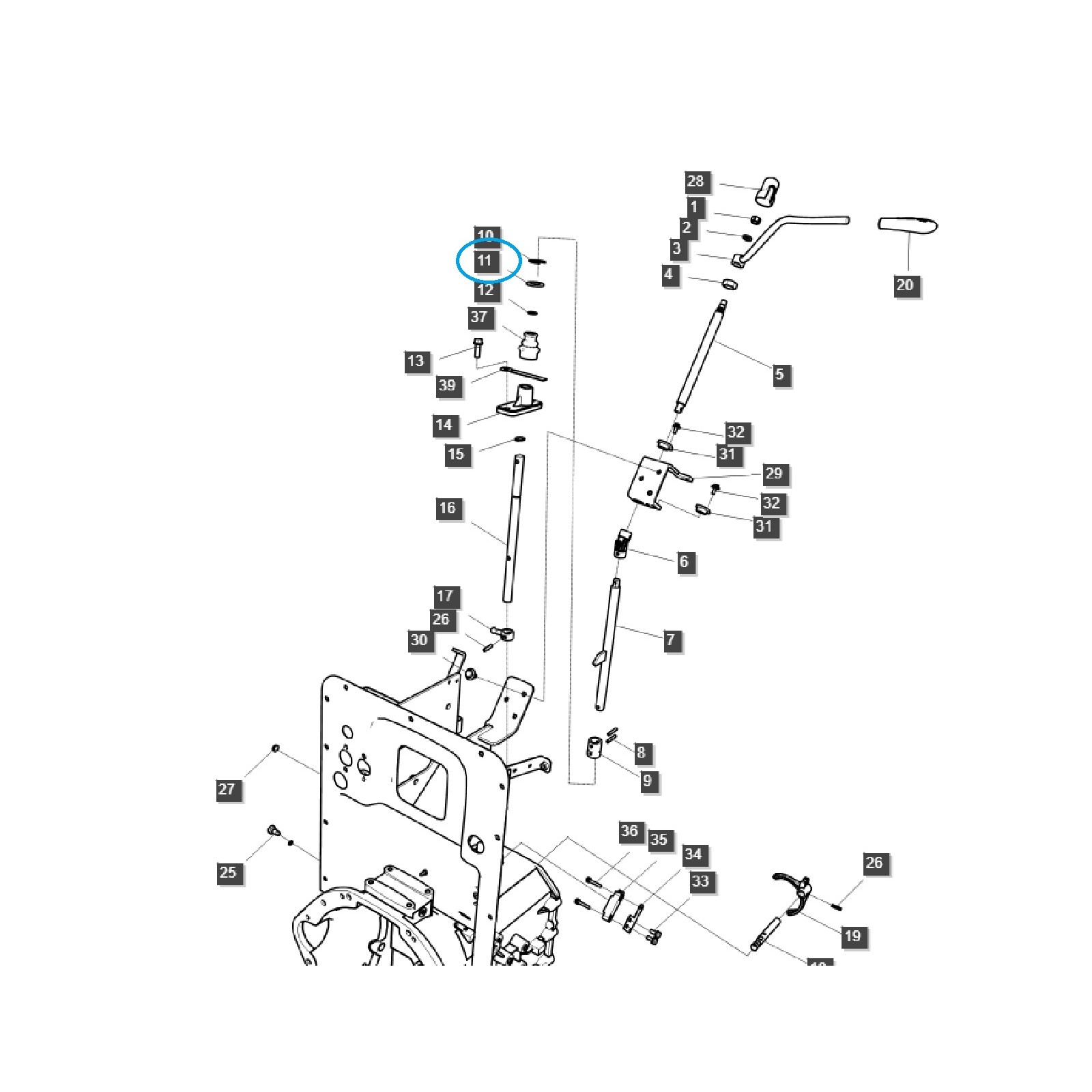 Rondelle de levier de vitesse WASHER-PLN- S364160013 / Tracteur LS / 40028178