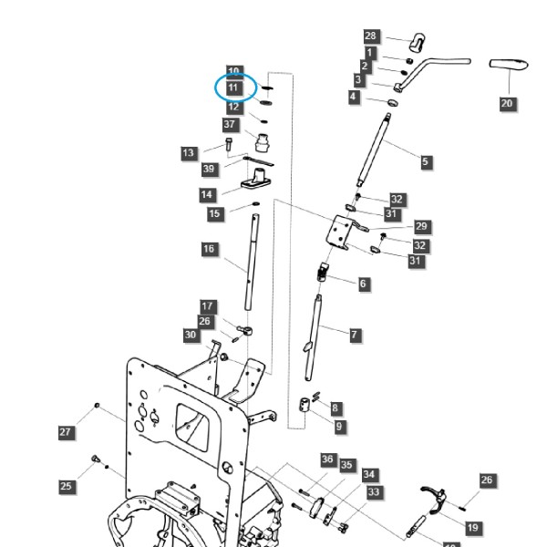 Arandela de la palanca de cambios WASHER-PLN- S364160013 / Tractor LS / 40028178