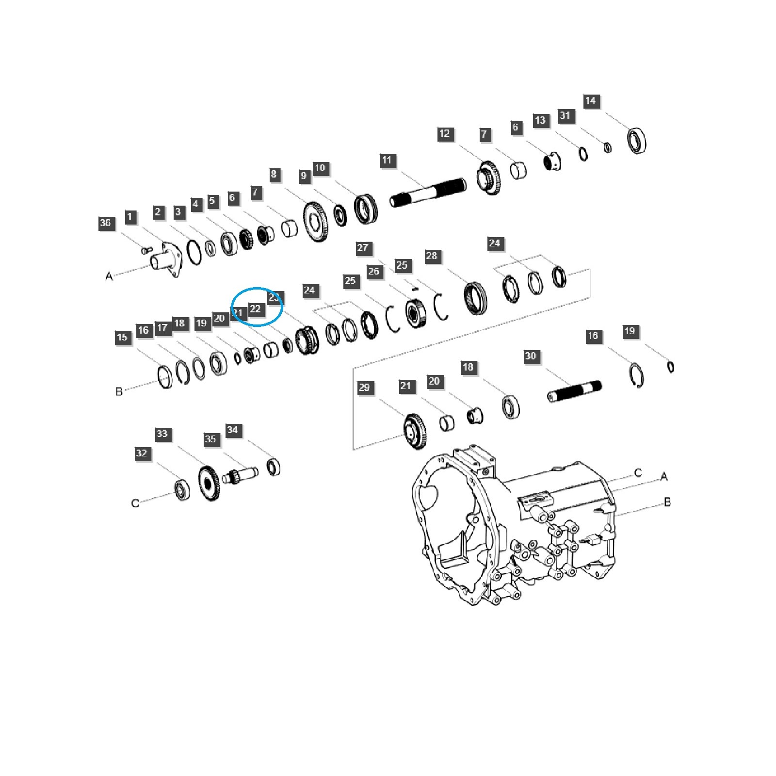 copy of Getriebebuchse / TRG281 / LS Traktor 40009384