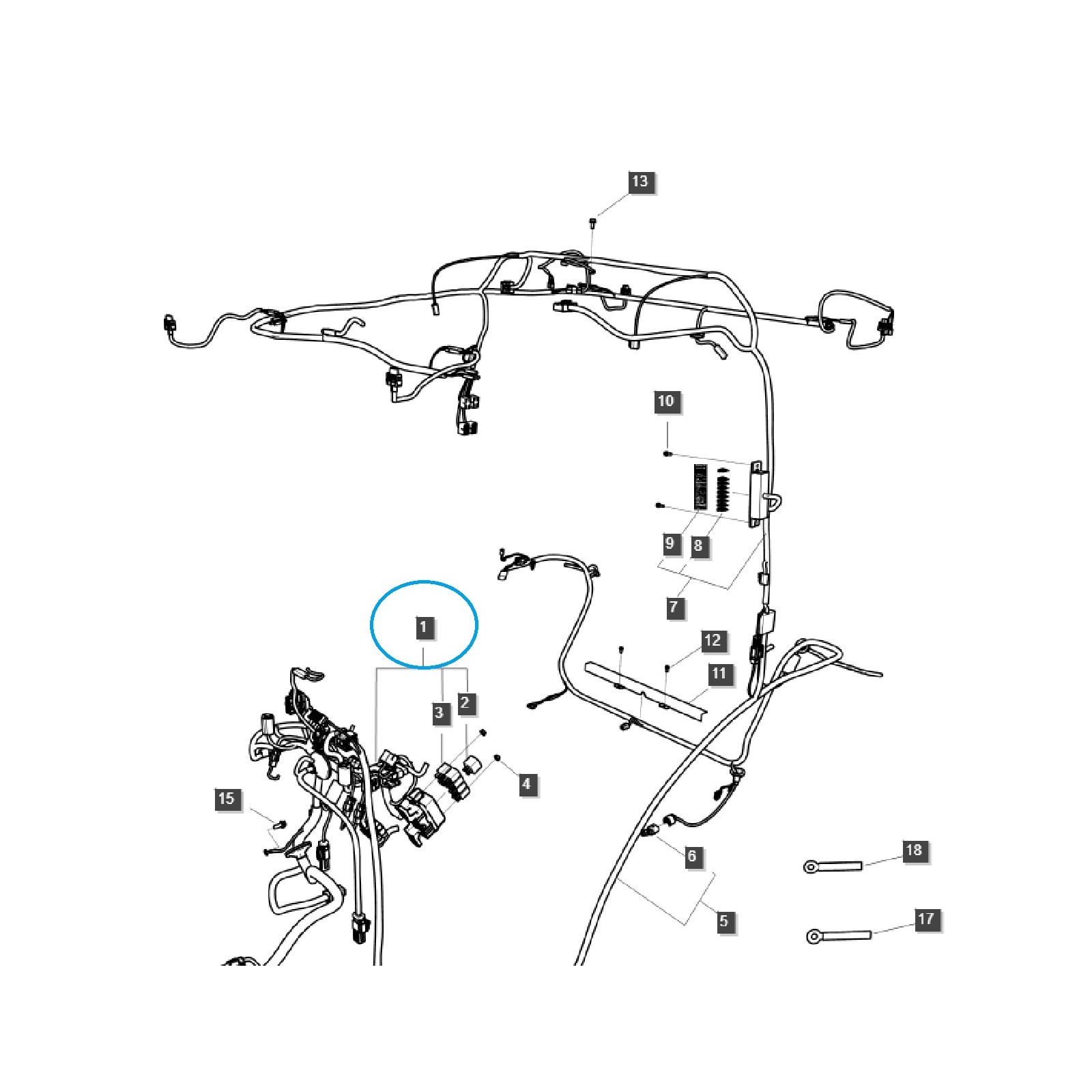 Faisceau de câblage principal (cabine) / TRG730 / Tracteur LS / 40433171 | Traktor.com.pl