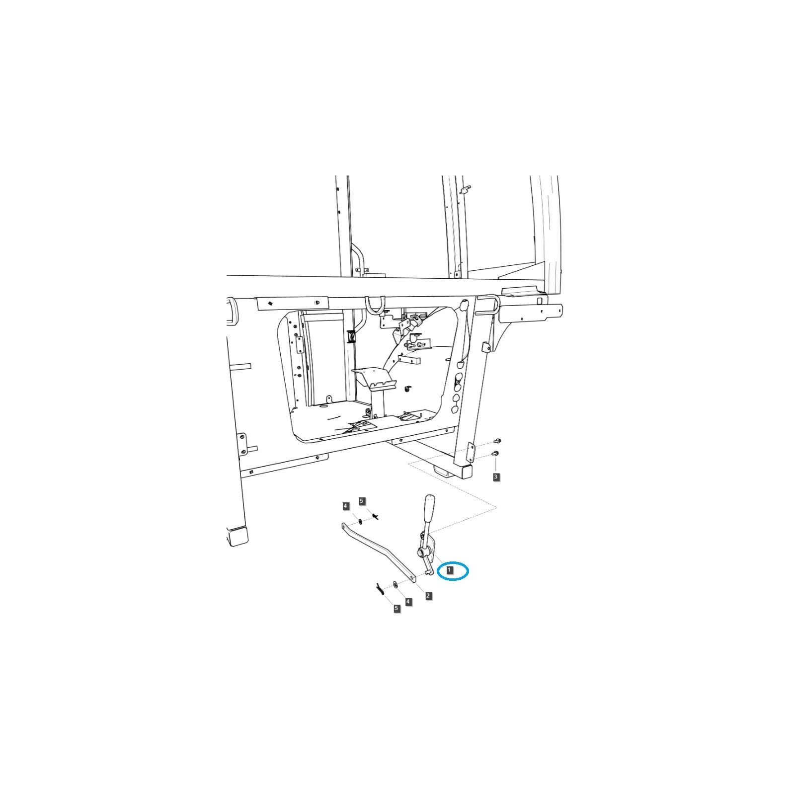 copy of External hydraulic lifting lever TRG825 / MT5.73 / LS Tractor / 40569671