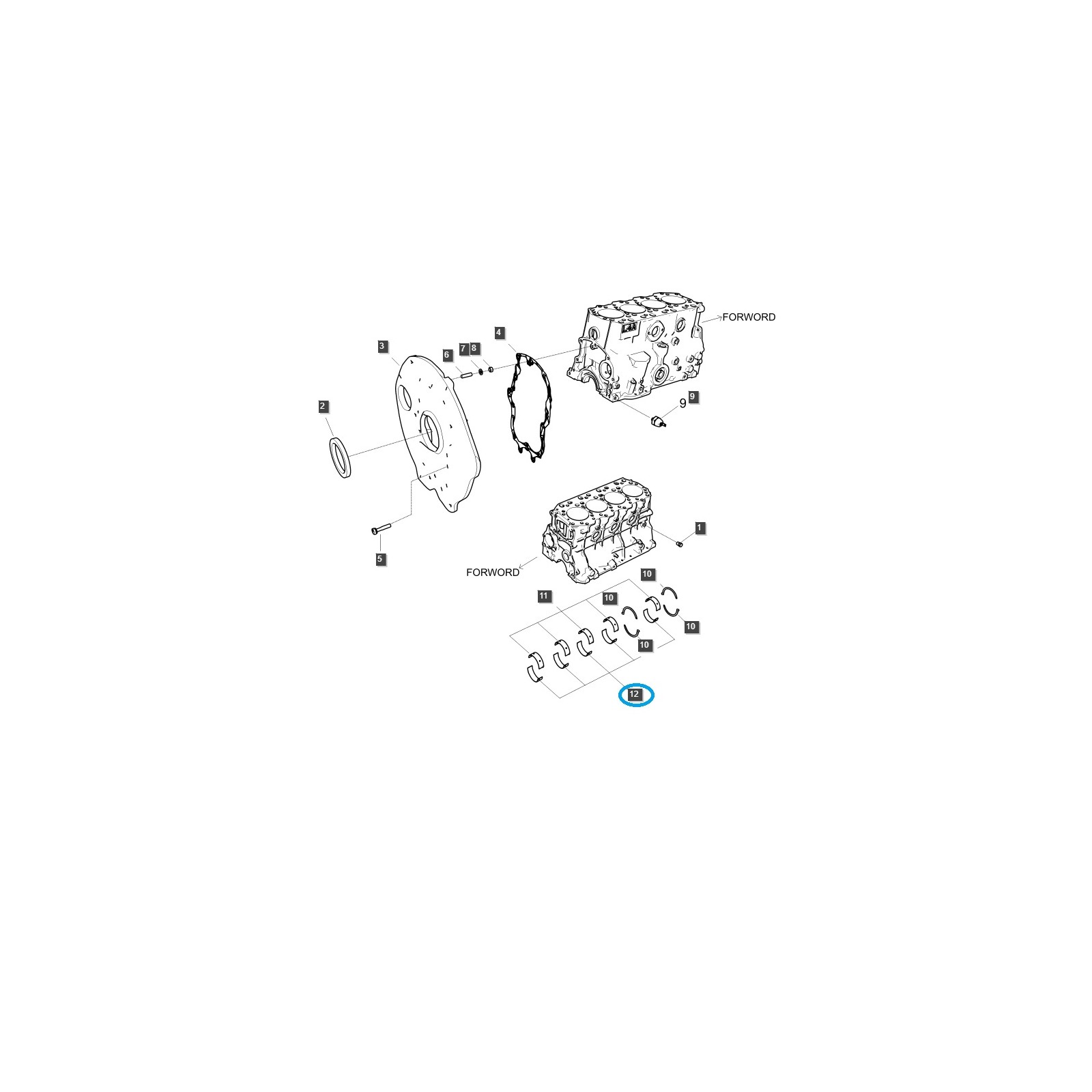 copy of Cojinetes principales del cigüeñal / espaciadores / LS MT3.35 / LS MT3.40 / LS MT3.50 / LS MT3.60 / EGQ110 / 40233147
