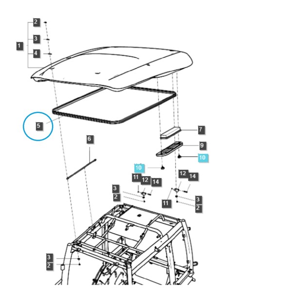 copy of Roof seal / TRG867 / LS Tractor / no. 40006856
