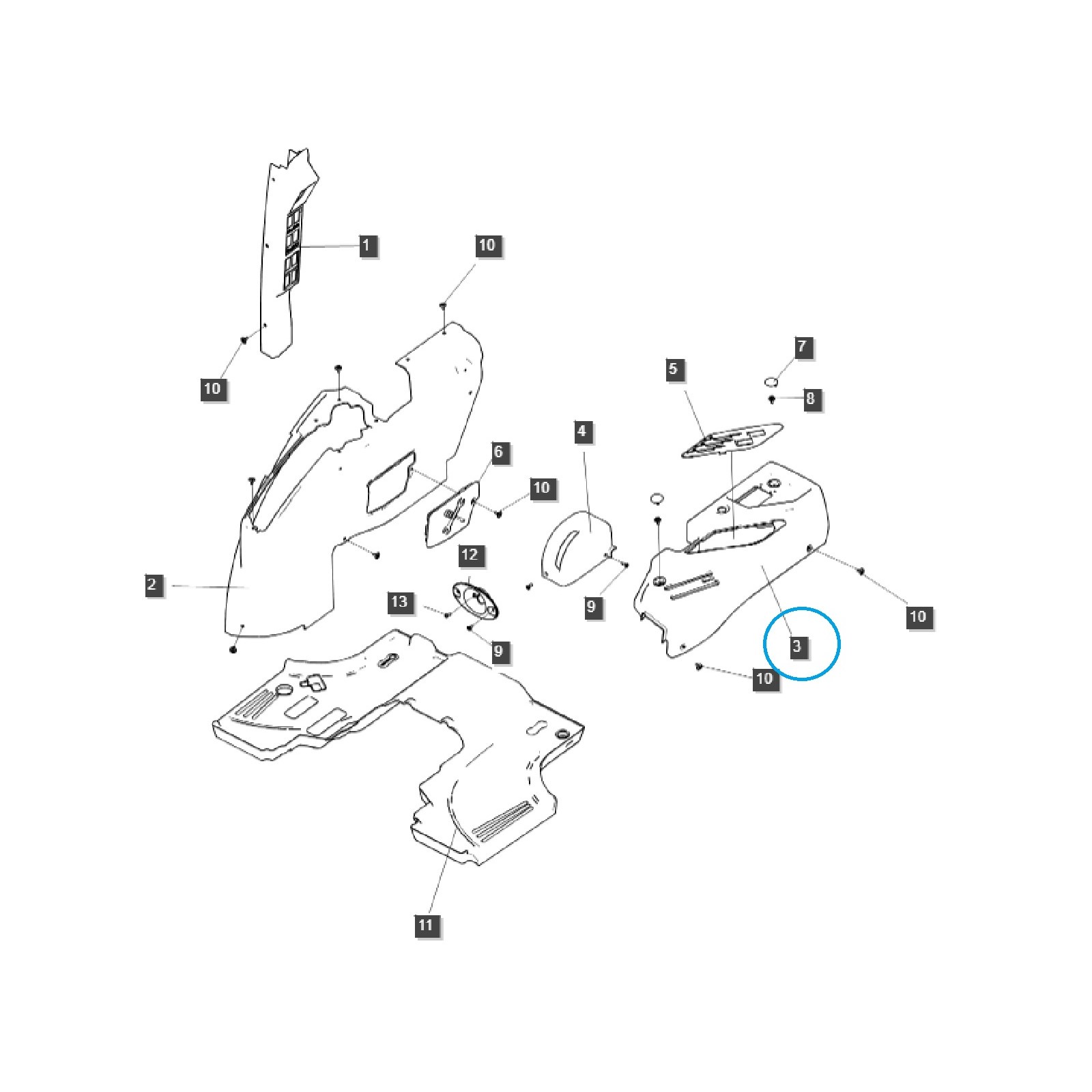 Lever Guide / Side Cover / Left / TRG870 / LS Tractor / No. 40196112