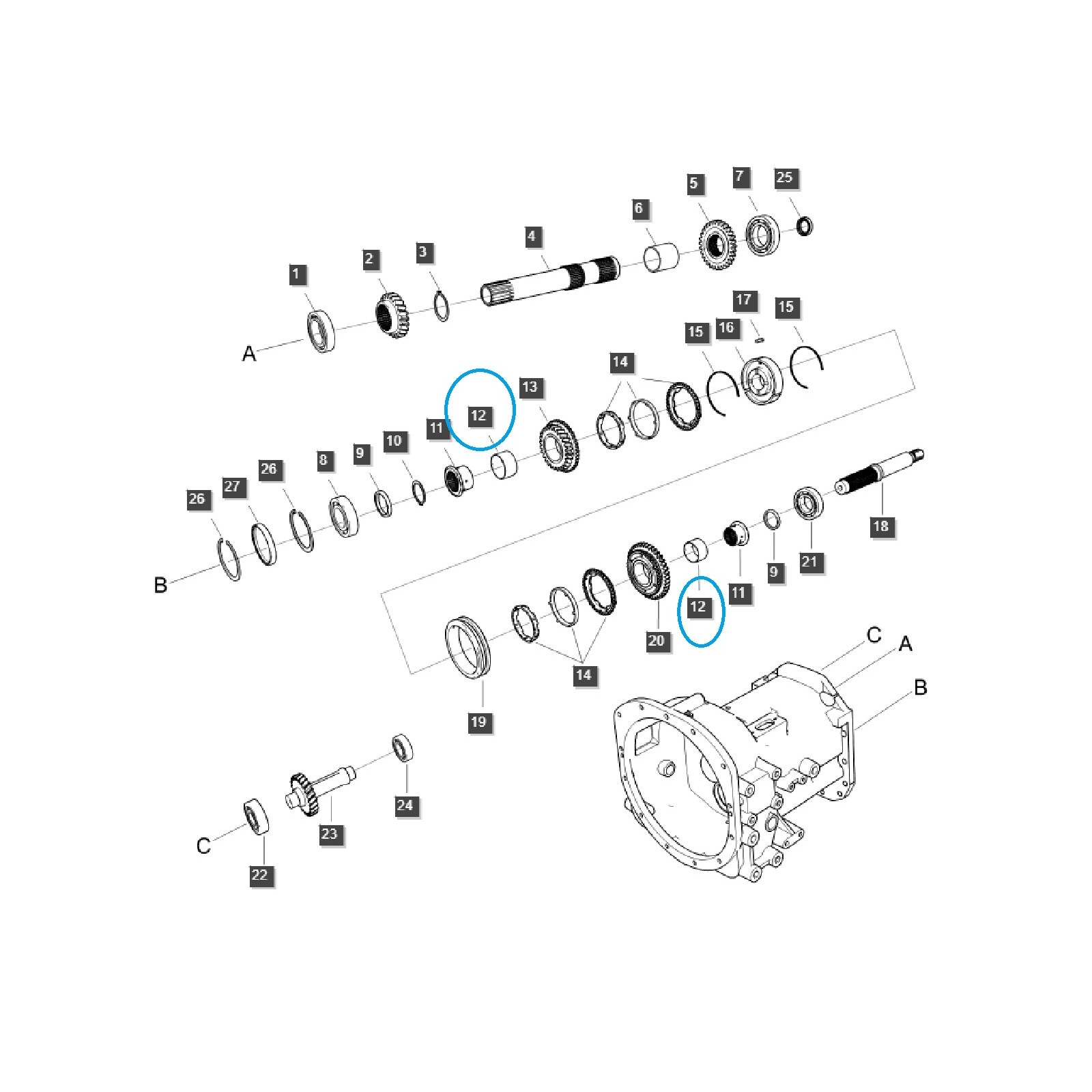 copy of Rodamiento de agujas 45 x 40 x 27 mm / LS MT3.50 / LS MT3.60 / TRG970 / A1970157 / 40009699
