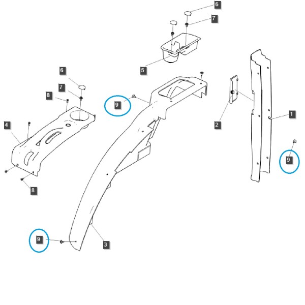 Vedení páky / Boční kryt / Levý / TRG870 / Traktor LS / č. 40196112
