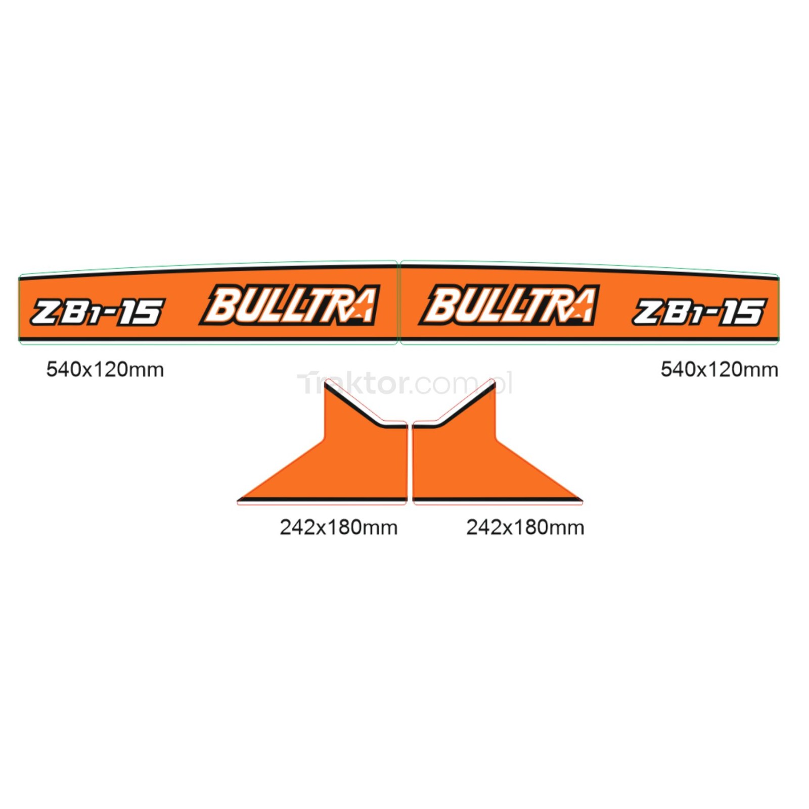Kubota Bulltra B1-15, ZB1-15 Aufkleber