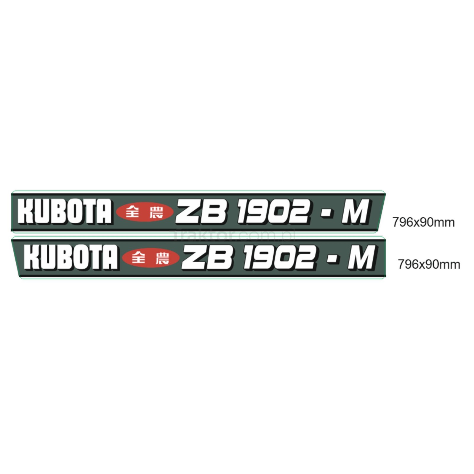Kubota ZB1902-M stickers