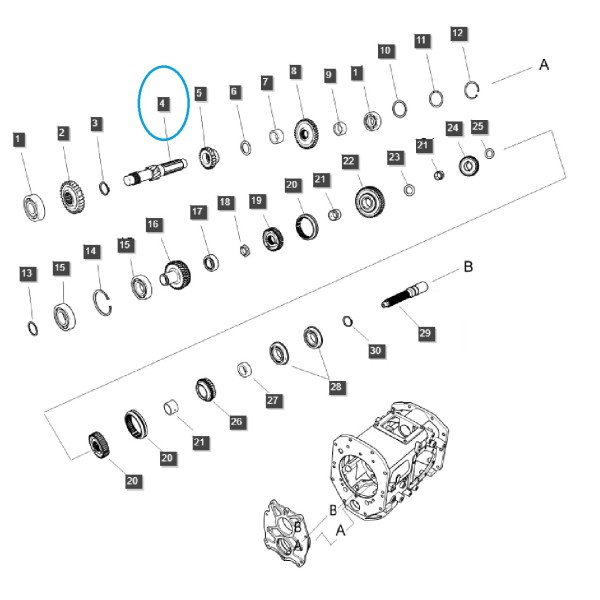 Stredový hriadeľ PTO/PTO / TRG287 / Ls Traktor 40196985
