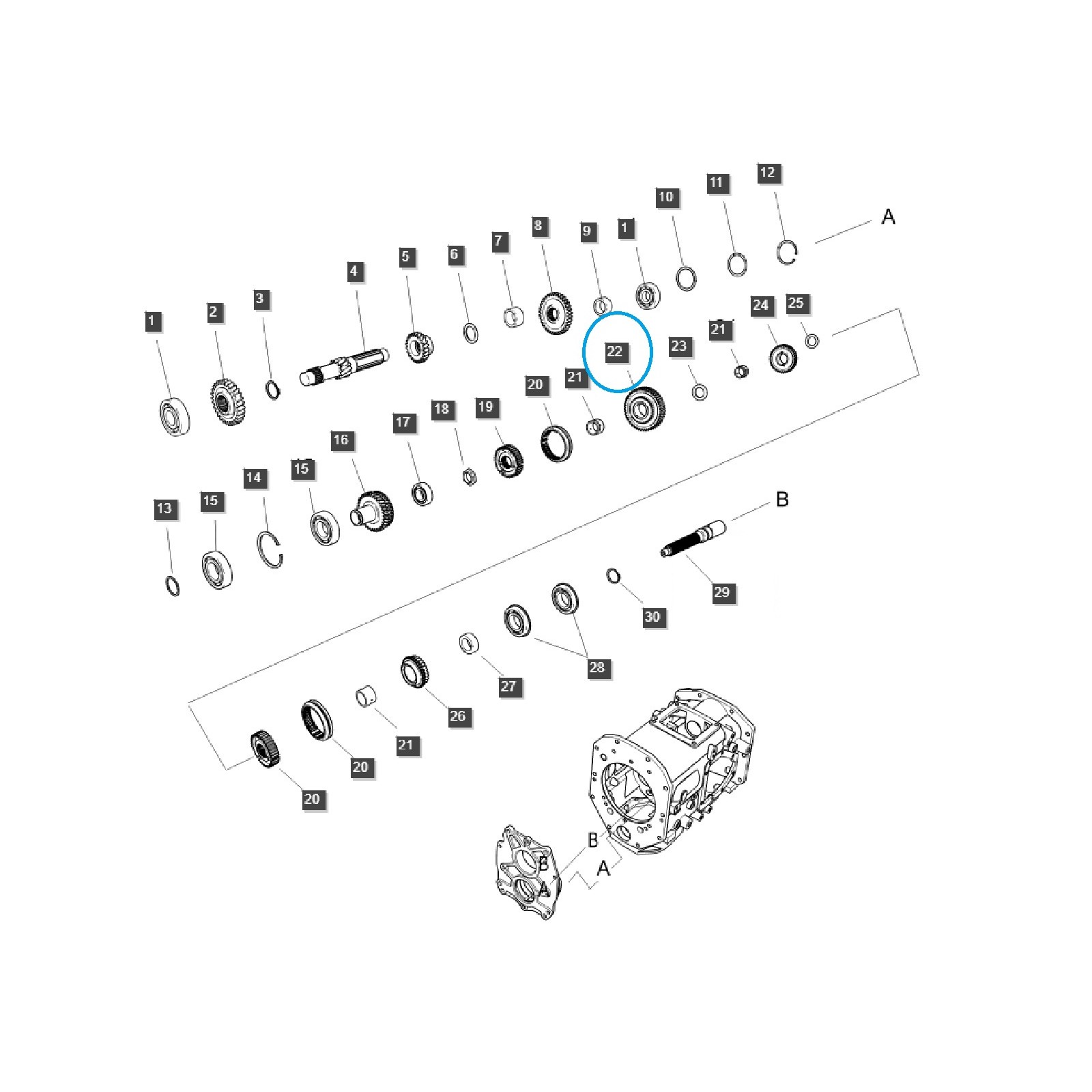Eje central PTO/PTO / TRG287 / Ls Tractor 40196985